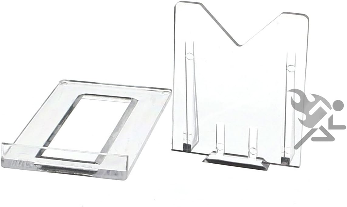 OnFireGuy 5-Pack 2" Two Part Adjustable Clear Acrylic Plastic Display Stand Easel for Mineral Fossil Slice Agate Slab Geode Seashell