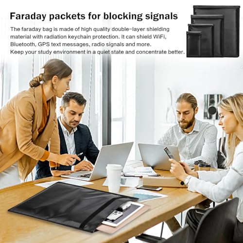 image for EOLIMEX 4 Pack Faraday Bags for Electronics -Grade Fireproof & Waterpr