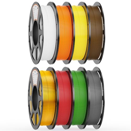 Image of YOOPAI PLA Filament 1.75mm, 250g PLA+ & Silk Bundle, 8 Rolls