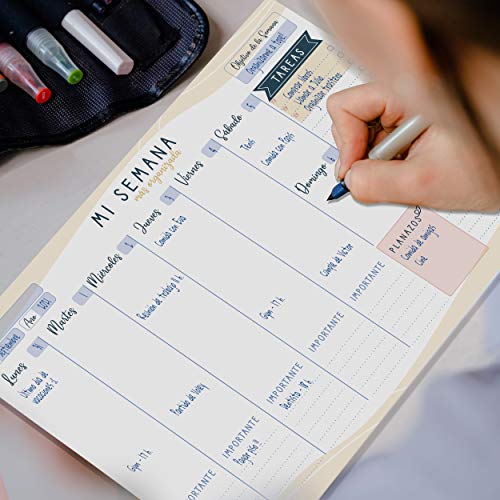 PACKLIST Planificador Semanal A4, para Escritorio - Regalo Original Mi Semana Más Organizada. Agendas, Planificadores y Calendarios Semanales de Diseño - imagen 4