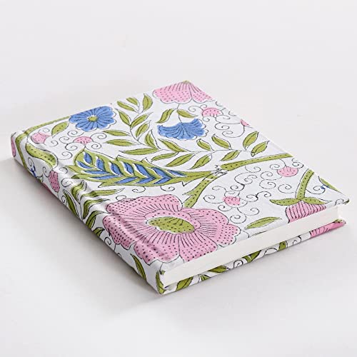 Image of Ravaiyaa - Attitude is everything Hand Block Printed Fabric Journal Handbound Notebook Gifts for Writers Recycled Paper Notebook Diary
