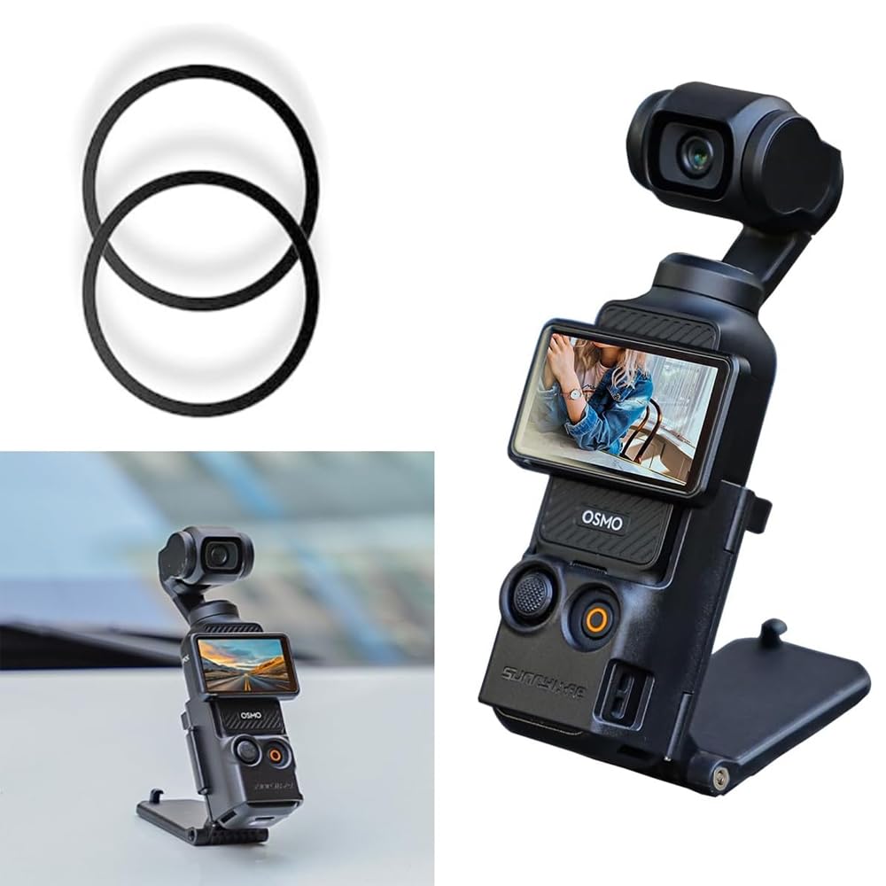PellKing OSMO Pocket 3 Magnetic Mount Clip Pocket 3 Magnetic Stand Expansion Adapter Frame for DJI OSMO Pocket 3 Accessories on Desktop/Car/Gym/Motorcycle 180° Adjustable