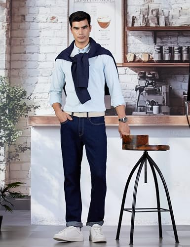 Image of THE BEAR HOUSE Men's Cotton Striped Slim Fit Casual Shirt