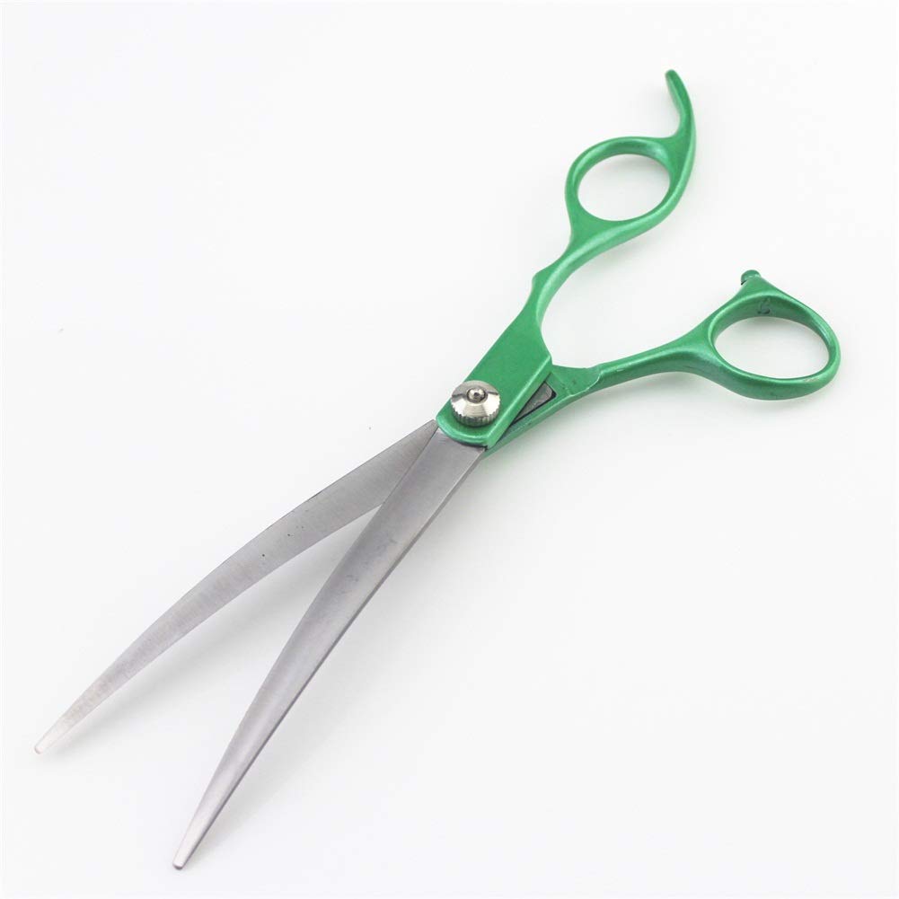 WYGC Forbici Professionali per Cani Gatti Set Thinning,Straight,Curved Shears con Pettine per Grooming Deshedding per Cani e Gatti Verde