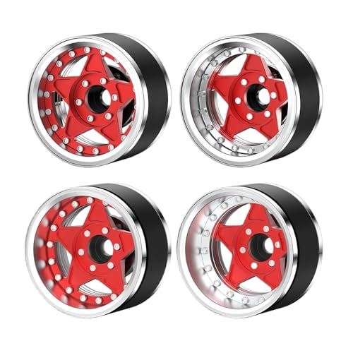 CNCアルミ合金ビードロックホイールリムハブ調整可能1.9インチ4個1/10 RCクローラーカーTRX4 TRX6 SCX10 GEN7 8 D90に対応(A)