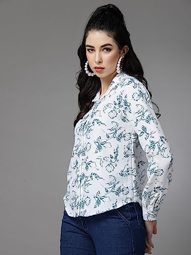 Image of OOMPH! Women's Cotton Regular Fit Floral Button Down Shirt