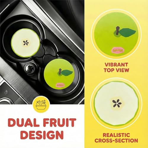 Portavasos para carro con diseño de fruta, silicona, 2 piezas miniatura 4
