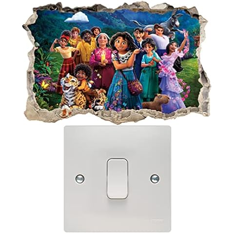 Encanto Familia Broken Smashed Hole in Wall Light Switch Art Vinyl Wall Sticker Children's Bedroom Cover