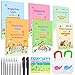 Produktbild ZJTAPE 6 Stück Magisches Heft Deutsch Und Englisch - 26x18cm Magisches übungsheft deutsch mit Stift, Wiederverwendbares Übungsbuch, Heft Schreibhilfe, mit 20 Nachfüllungen + 2 Stift Übungsbücher Set.