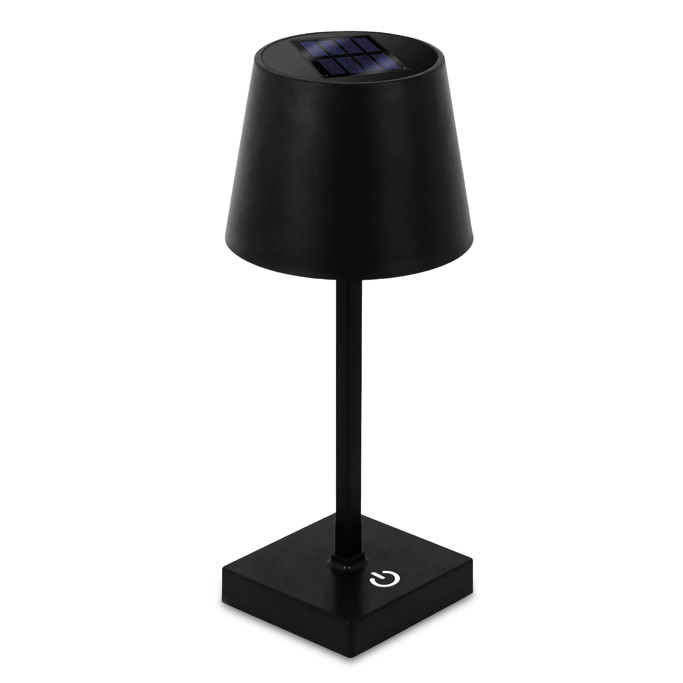 Spetebo LED Solarleuchte LED Solar Akku Touch Leuchte warm weiß – 26 x 11 cm, 3 Helligkeitsstufen, Garten Tischlampe, schwarz