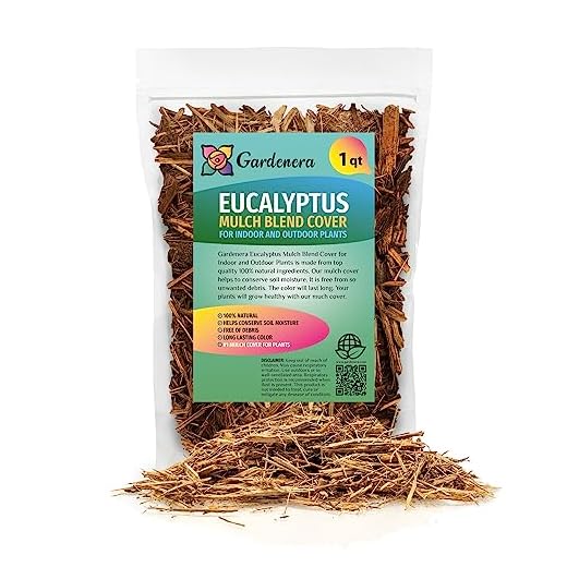 Gardenera Premium Eucalyptus Mulch - Enhance Your Garden with Natural Aroma and Organic Benefits - 1 Quart