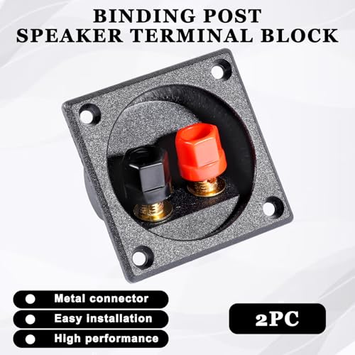 Terminal para caja de altavoz 2 piezas, negro, 2.24 pulg miniatura 7