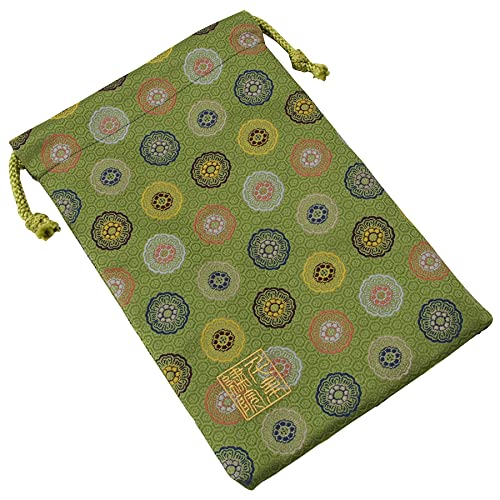 Brocade drawstring bag, lined with Nishijin brocade, 2, size M. (Midoriaomarumon)4