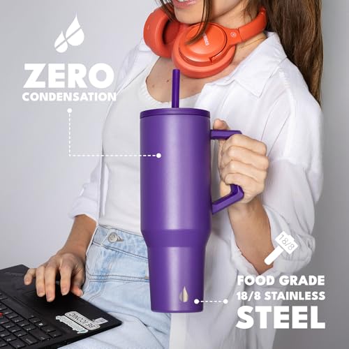Image of Elemental Spill Proof 40oz Insulated Tumbler with Handle & Straw Travel Mug