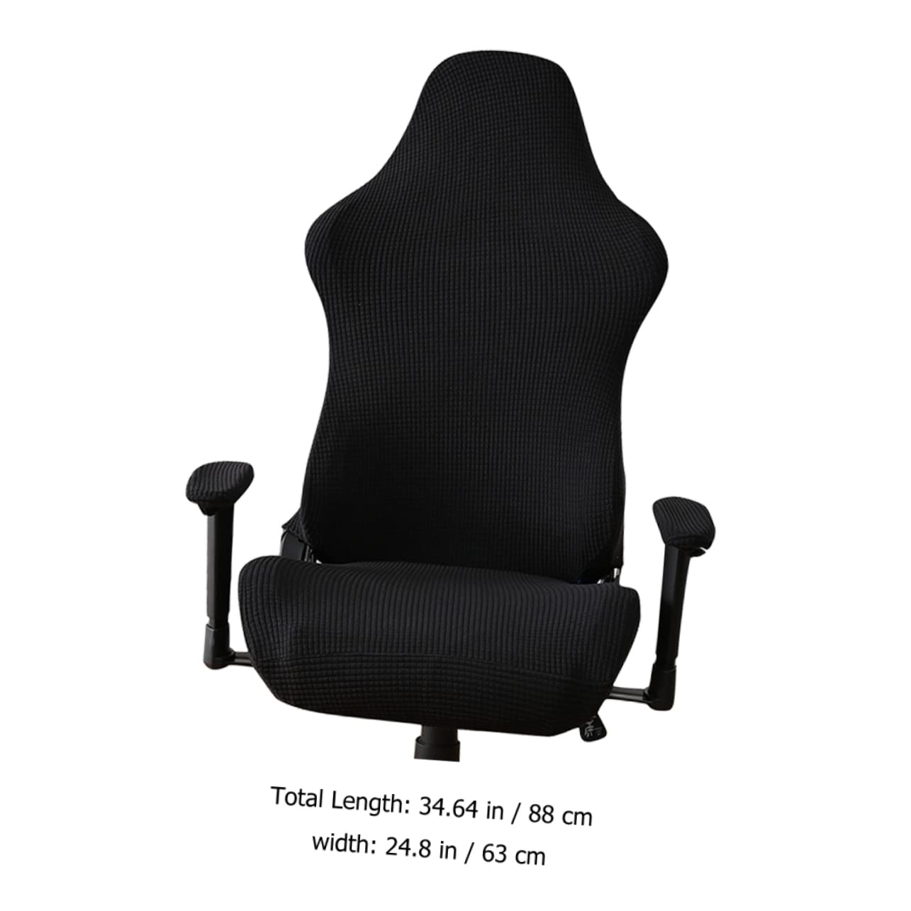 Housse de Chaise de Jeu Extensible en Polaire, Lot 1, Noir