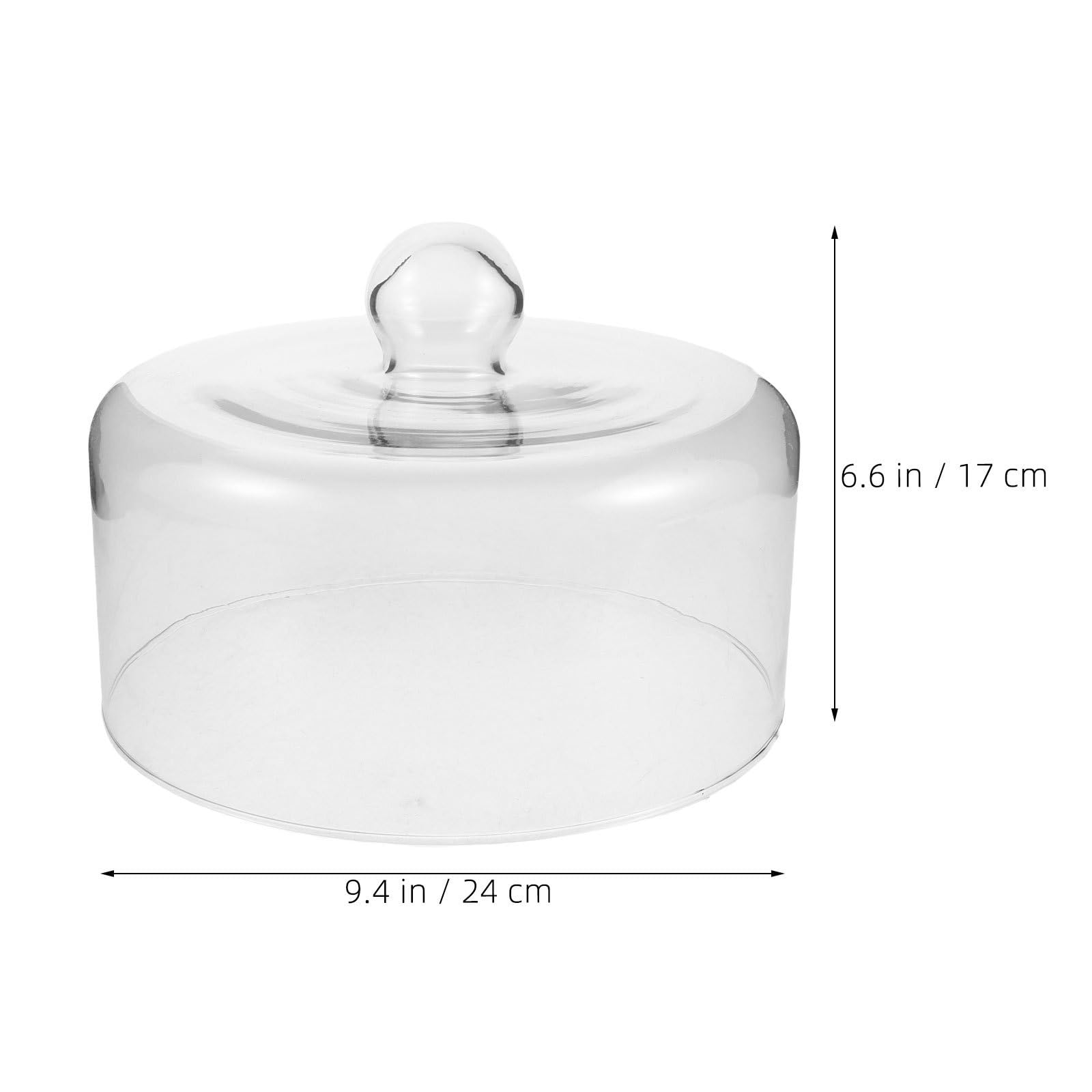 INOOMP Cúpula de Vidrio Transparente Redonda con Asa para Tartas y Postres