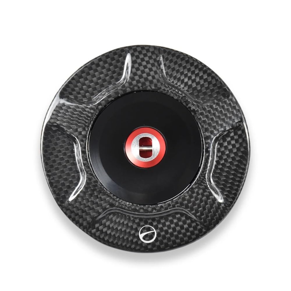 moto Adesivo serbatoio Per Du&cati Panigale V4 S/R 2025 Tappo serbatoio carburante con serratura in fibra di carbonio per motocicletta, sicurezza antifurto(Black)