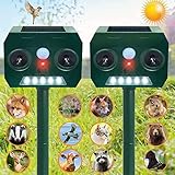 【Ecológico y versátil】Los poderosos repelentes para gatos al aire libre no contienen productos químicos ni pesticidas, seguros para humanos y mascotas. Ideal para la caza de gatos, perros, roedores y cualquier otro animal no deseado. Repelente ultrasónico para mascotas ideal para jardín, patio, césped, granja, jardín de infantes, etc.
