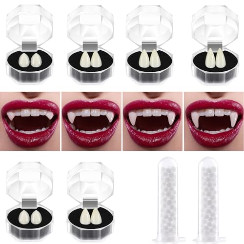 12 Vampirzähne Set - Realistische Halloween Zahnersatz Für Kinder & Erwachsene