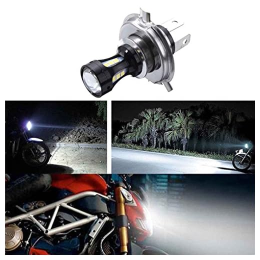 6.74x4.73CM H4 18W LED de la motocicleta 3030 CRUCE Moto Luces de bulbos de lámparas DC 12-24V 6500K Topker