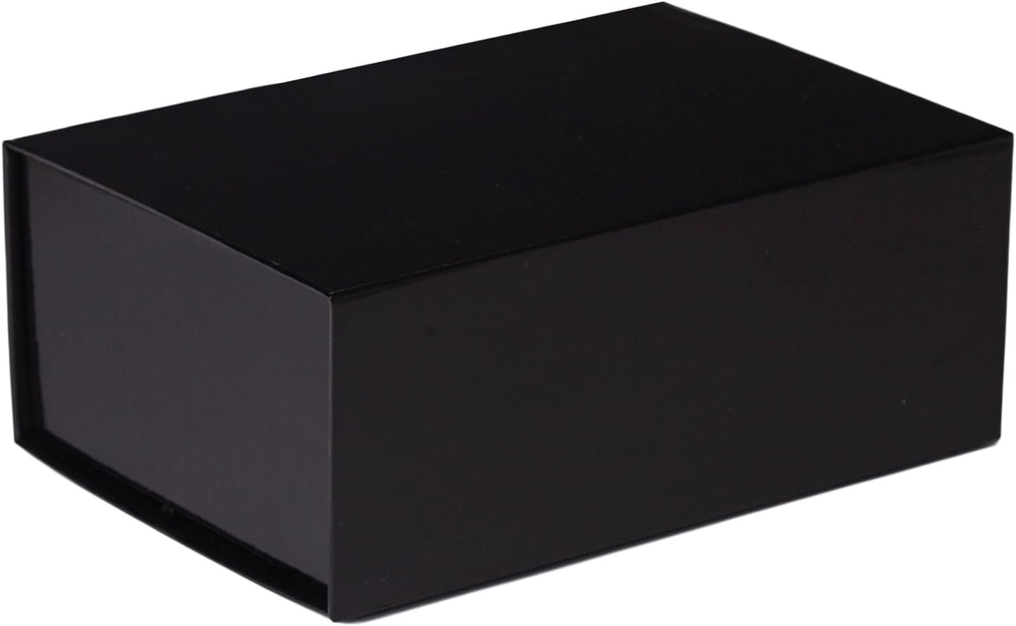 Jillson Roberts Large Magnet Closure Gift Boxes – Black Gloss, Sturdy Folding Storage and Gift Packaging Box with Magnetic Lid for Birthdays and Events, Pack of 6