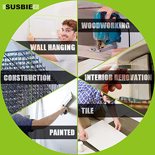 Laser Level-3X360° Self Leveling -150Ft/40M Laser Level Self Leveling Green Cross Line-Laser Measurement Tool-Laser Level Line Tool-2 X Rechargeable Battery #TOP1