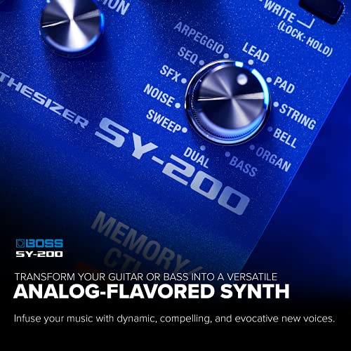 Image of BOSS SY-200 SYNTHESIZER EFFECTS PEDAL - Advanced BOSS Polyphonic Guitar Synth Technology in a Streamlined 200 Series Pedal for any Guitar or Bass - Full MIDI I /O - 128 Memories - 171 Synth Sounds