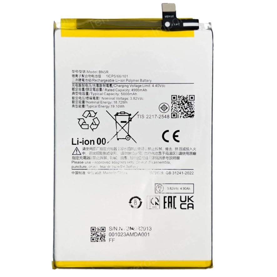 Genérico Bateria Interna BN5R Compatible para Xiaomi Redmi A3 23129RN51X 5000mAH Repuesto