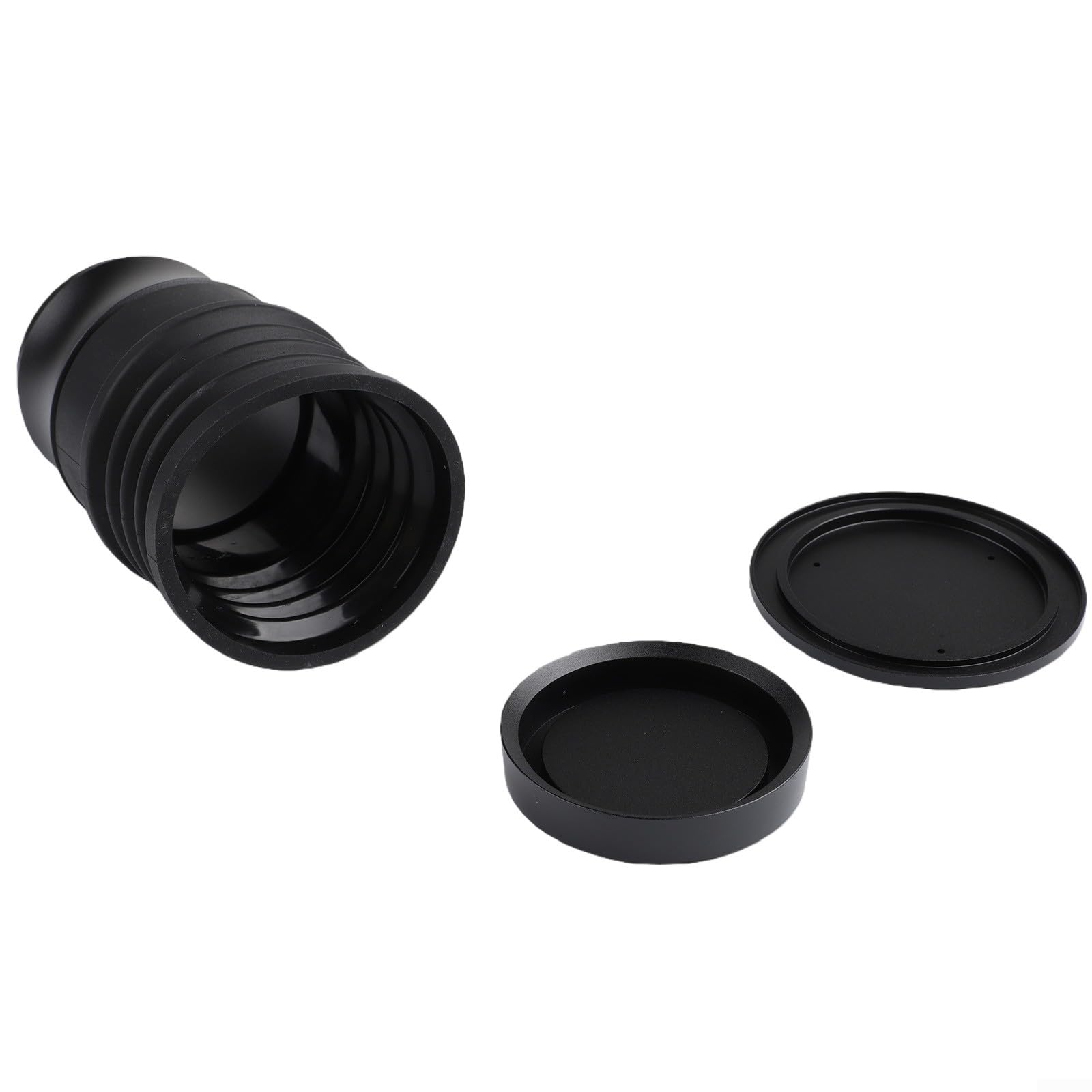 Soplador de café de aluminio para molidos residuales Mazzer Jolly | Elimina los terrenos residuales, diseño de prensa manual, se adapta a Mazzer para mini, silicona, elegante acabado negro