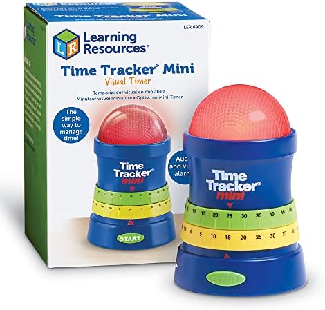 Learning Resources Time Tracker Mini Visual Timer, Classroom Timer, Hand Washing Timer, Auditory and Visual Cue, Ages 3+