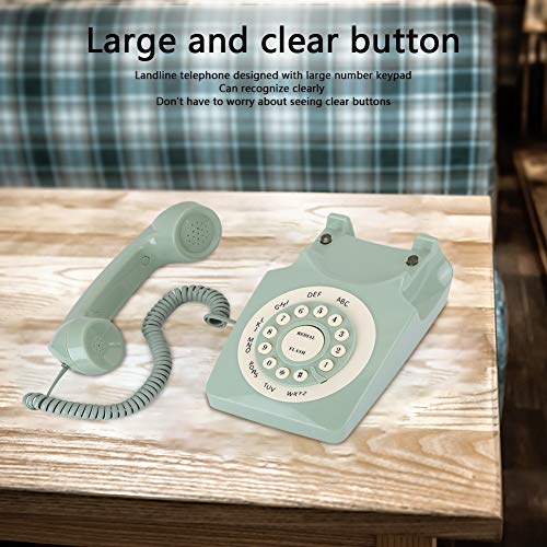 Teléfono Fijo Vintage con Cable, Botones Grandes y Claros miniatura 4