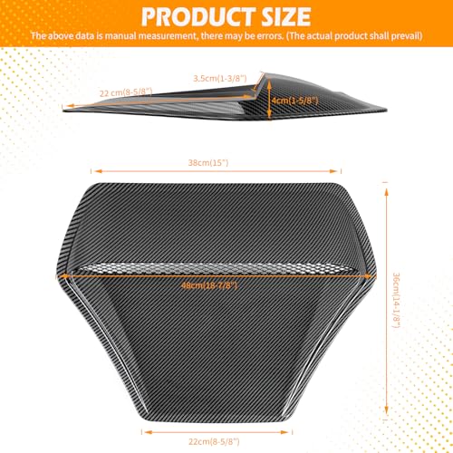 Image of DREAMOTOR Hood Scoops For Cars, Universal Hood Scoop Vents, Automotive Hood Scoops for Trucks Compatible with F150 F250 F350 Dodge Ram 1500 2500 Toyota Tundra GMC Sierra 1500 2500 Jeep Wrangler