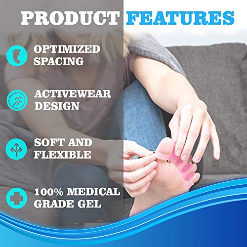 (5 Pair) Toe Separators, Spacers, Straightener, Stretcher, Spreader, Yoga For Overlapping Toes And Restore Crooked Toes To Their Original Shape, Correct Bunions, Feet For Men Women - Universal Size #TOP1