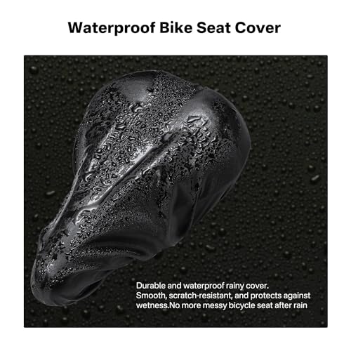 YOUNGDO Fahrradsattel Überzug, Ergonomischer Gel Sattelbezug, Fahrradsitz Polsterung, Weich und Bequem, mit Regenschutz, für Damen & Herren