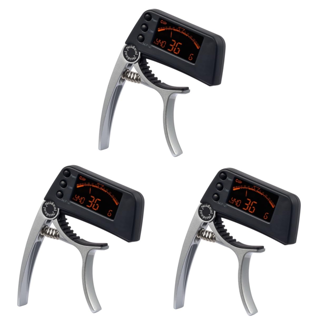 Abaodam 3pezzi Accordatore Elettronico Con Capo Per Chitarra Acustica e Basso Display Lcd Strumento Di Tuning Per Chitarra Ukulele e Banjo