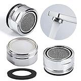 3 Piezas M24 Filtro Grifo Lavabo Cocina, Filtro Grifo de Ahorro de Agua Para Fregadero de Cocina o Baño Grifo Filtro de ABS+ Acero Inoxidable con 3 Juntas