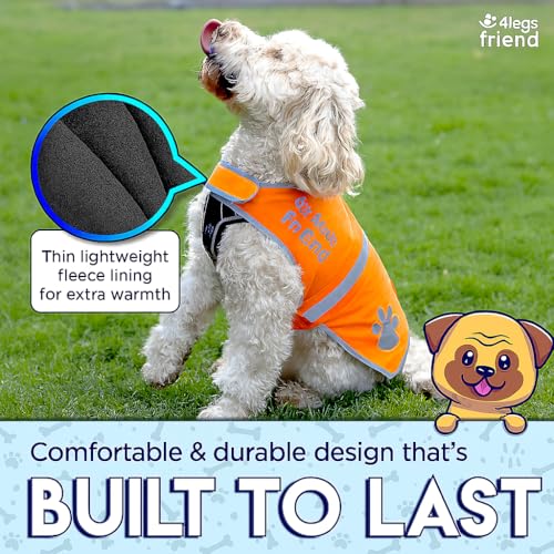 Reflektierender, Leichter Fleece-Mantel mit Loch für die Leine, 5 Größen – hohe Sichtbarkeit für Aktivitäten im Freien bei Tag und Nacht, hält Ihren Hund sichtbar, sicher vor Autos und Jagdunfällen