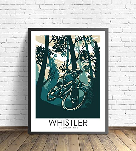 Whistler Mountain Bike Print, BC MTB Poster, Canada Art