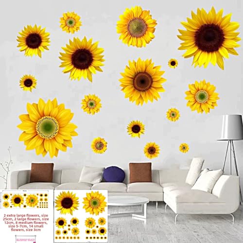 Vinilos Decorativos de Girasol 28 Piezas Impermeables