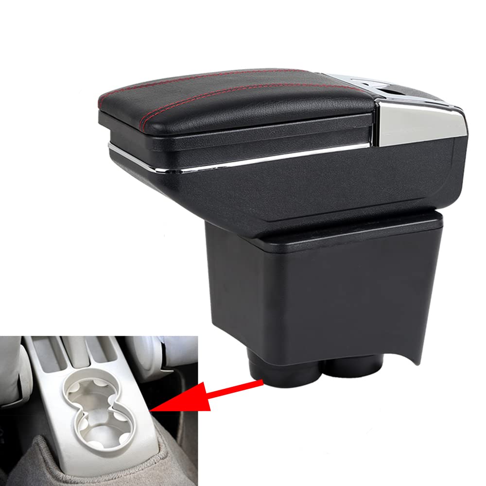 del box auto Center console bracciolo Compatibile con Volkswagen VW Polo Mk4 (9N/9N3) 2002 2003 2004 2005 2006 2007 2008 2009 Contenitore braccioli