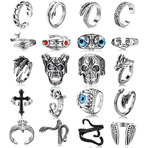 Bagues Gothiques JeryWe 20Pcs Cover