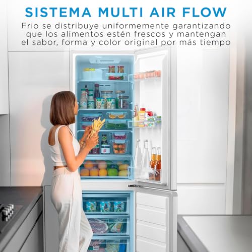 Midea Frigorífico Combi No Frost 55 cm ancho x 180 cm Blanco - Nevera libre instalación 199 L + 71 L Congelador - Refrigerador de bajo consumo con congelador vertical | Color Blanco - imagen 7