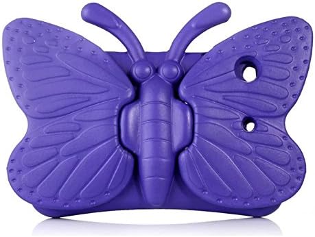 Eightnight Purple Kids Safe Case Non-toxic EVA Foam Light Weight Cute Cartoon Butterfly Design Shockproof Drop Poof Tablet Case Cover With Handle Kickstand for pad Mini 1 2 3 7.9 inch