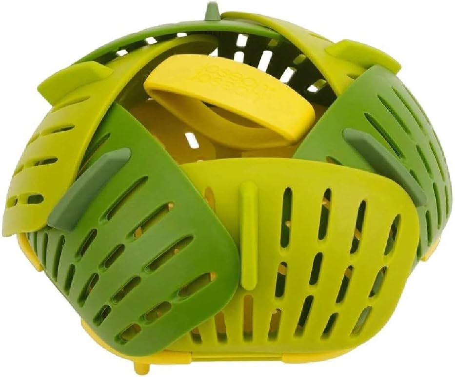 Bloom Folding Steamer Basket for Vegetables, Expandable for Various Pans, Compact Storage - Green
