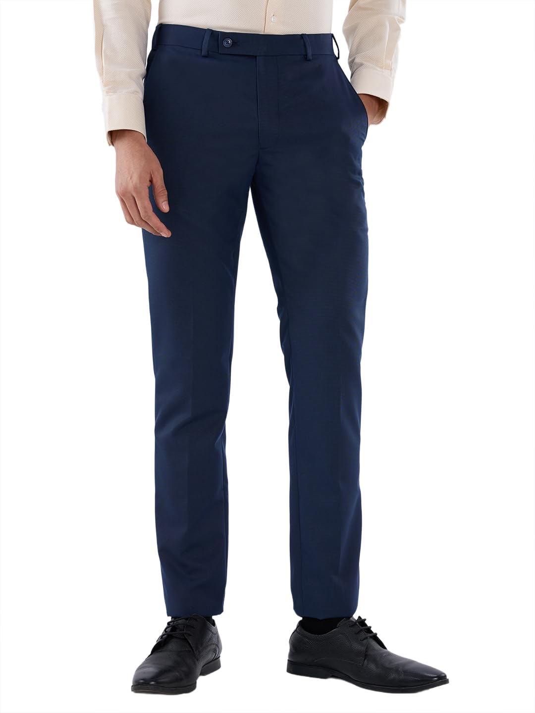 park avenue Men Slim Fit Twill Pattern Poly Viscose Blend Flat Front Formal Trouser-picture-49