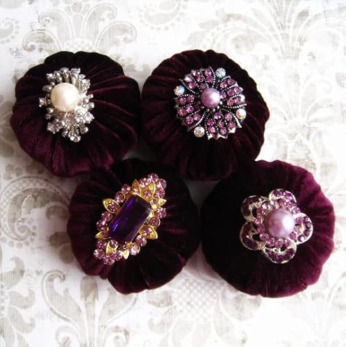 2" Burgundy Velvet Emery Pincushions - Keep Your Needles Clean & Sharp #TOP5