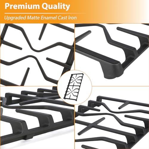 Image of Upgraded WB31X27151 Side Stove Grate Replacement for Ge General Electric Stove Parts,WB31X24736 Cast Iron Burner Cooking Grate Rack for General Electric JGBS66REKSS JGB735SPSS Stove Rack,2 Pack