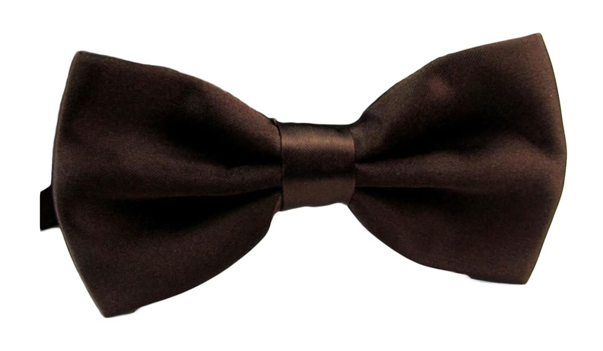 Botong Men's Pre-Tied Bow Ties Satin Tuxedos Bowtie Adjustable Formal Neck Bowtie for Partie Coffee