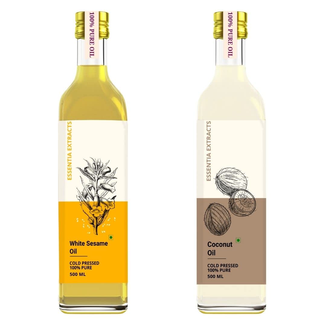 ESSENTIA EXTRACTS Extra Virgin Cold-Pressed Edible Coconut Oil (Hair, Skin) (500 Ml Sesame Oil + 500 Ml Coconut Oil) (B096GWMZF4) Amazon Price History, Amazon Price Tracker
