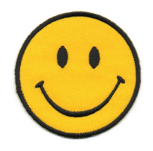Aufnäher Bügelbild Aufbügler Iron on Patches Applikation Smiley Durchmesser 3,5cm Vor100-3